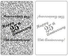 25th Anniversary Miniatures Candy Bar Wrapper, (Set of 60) Mini Candy Chocolate