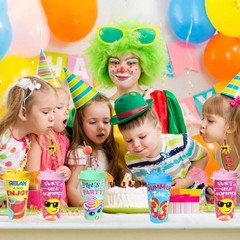 End of Student Gift Cups – 24 Pack Summer Party Decorations with Straws