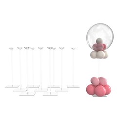 Clear Acrylic Tabletop Balloon Stand Kit, 15.75 Inch 10 pack Ballon Stick Hol…