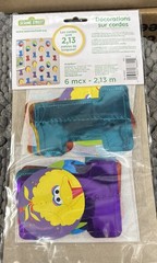 1st Birthday – 6 Pc String Decor – 7ft Long – Elmo / Cookie Monster / Big Bird