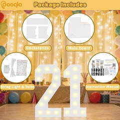 2.4FT Light Up Numbers for 50th Birthday Decor