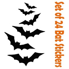 24 Halloween Bat Vinyl Stickers Window Decorations Spooky Party Kids Decals