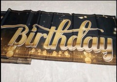 Large 9.8 x 1.6 ft Happy 3rd Birthday Banner Pink Indoor or Outdoor Sign