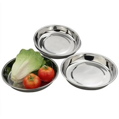 Eagrye 4-Pack Stainless Steel Dinner Plates Dish, Round dinner plate, Silver