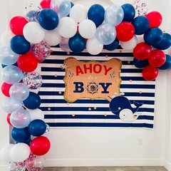 Red White and Blue Balloon Arch 130 PCS, Pearl Royal Light Blue Red and White…