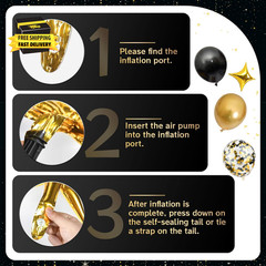 Black and Gold Balloon Arch Kit 117 PCS, Gold and Black Party Decorations, 2026