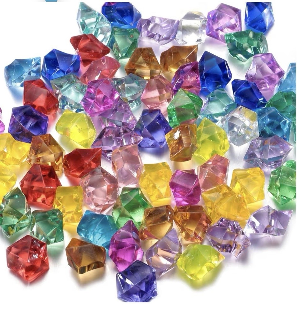 300 PCS Multicolored Acrylic Fake Crushed Ice Rocks Diamonds for Decorations