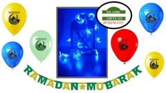 Ramadan Lights Ramadan Deco Balloons (12 Pcs) BLUE Lights Islamic gifts Eid Gift