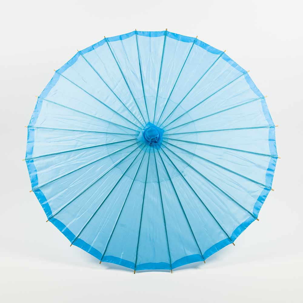 32″ Sky Blue Parasol Umbrella, Premium Nylon with Elegant Handle