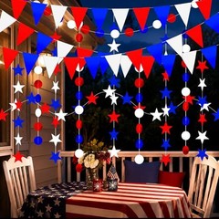 52FT USA Patriotic Party Decorations (3 Pennant+2 Star Strands + 2 Dot Strands)