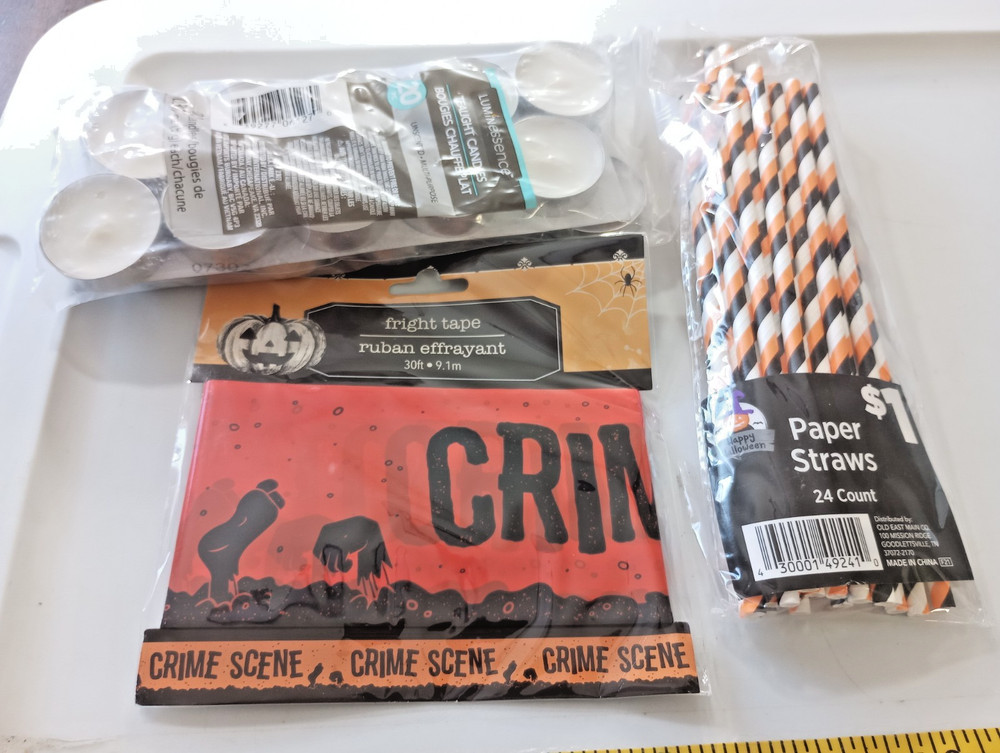 Halloween party theme lot/crime scene tape/straws other