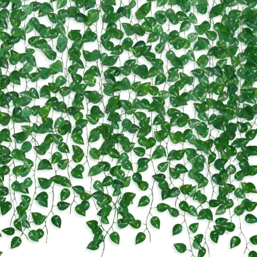 12 Pack 86Ft Fake Plants Artificial Vines for Room Decor, Faux ivy Green