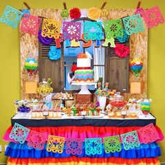 2 Mexican Fiesta Party Decorations Banners, Felt Cinco de Mayo Decorations Ba…