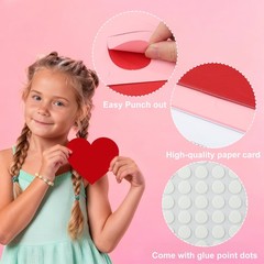 Assorted Red Pink White Heart Paper Cutouts Card Stock Valentines 360 PCS