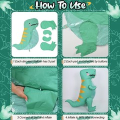 43″ Large 3D Dinosaur Balloon for Party Decorations, Cute Giant Self Standing…