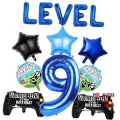 Video Games 9th Birthday Level 9 Balloons Birthday Balloons Video Game Party