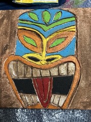 Tropical Luau Party Table Setting Supplies, Handmade Tiki Signs