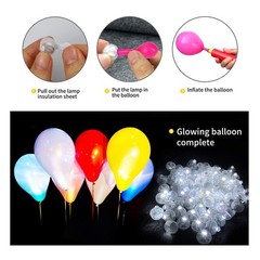 50pcs White LED Balloon Lights Tiny Led Lights Mini Round LED Ball Lamp for