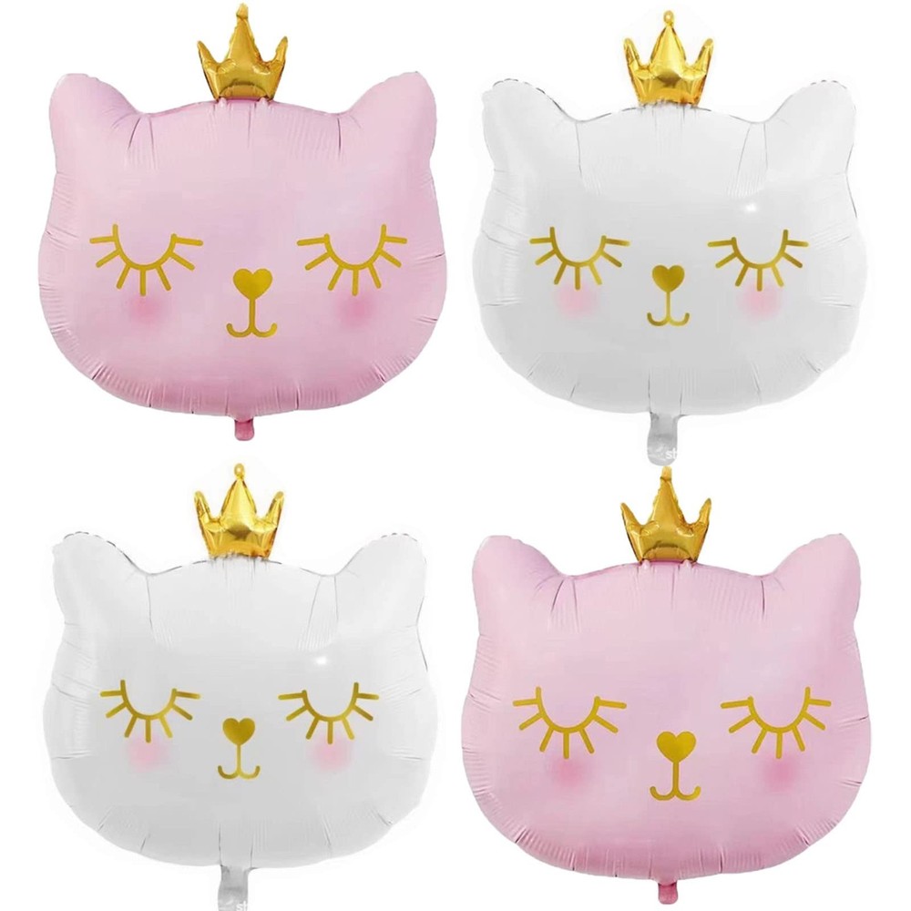 4 Pack Cat Balloons Cat Birthday Party Supplies Kitten Balloon Decor for Cat …