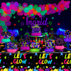 10 Pieces Glow in the Dark Party Table Decorations, Neon Table Honeycomb Centerp