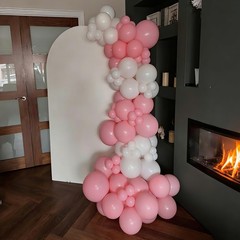 Pink Balloons, 60Pcs Pink and White Balloons,12in Light Pink Latex Balloons f…