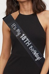 It’s My 18th Birthday Sash Party Gift Decoration Luxury Metallic Text 6 Colours