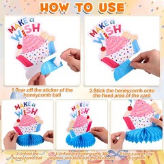 NatNarr 12 PCS Birthday Table Decorations Happy Birthday Honeycomb Centerpieces