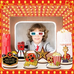 12 Pcs Movie Night Table Decoration Movie Night Theme Centerpiece Party Decor…