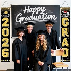 Graduation Decorations 2026 – Black and Gold Graduation Banner Class of 2026 …