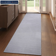 YDKGL 2×6 ft Kitchen Runner Rug Mat Non Slip Boho 2′ X 6′, A- Light Grey