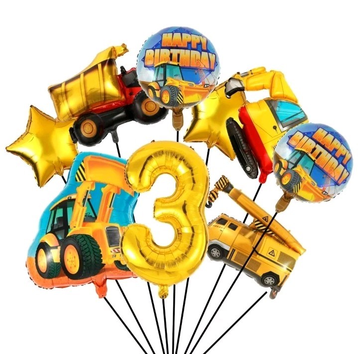 Construction Birthday Party Supplies 3 Year Old, Large Construction Balloons