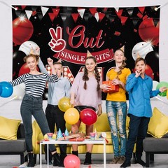 JOYKY Out Single Digits I’m 10 Banner, Red Black Happy 10th Birthday 10
