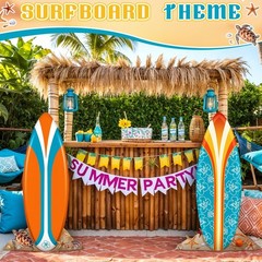 2 Pcs Life Size Surfboard Cutouts – Summer Beach Decor for Photo Booth & Parties