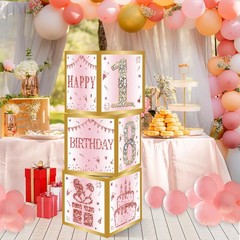 18th Birthday Decorations Boxes for Girls – 3PCS Pink Rose Gold Happy 18th Bi…