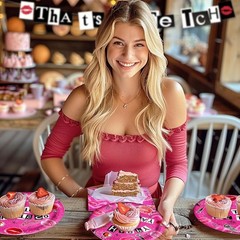 Hot Pink Lips Party Supplies Burn Book That’s So Fetch Disco Themed 80pcs decor