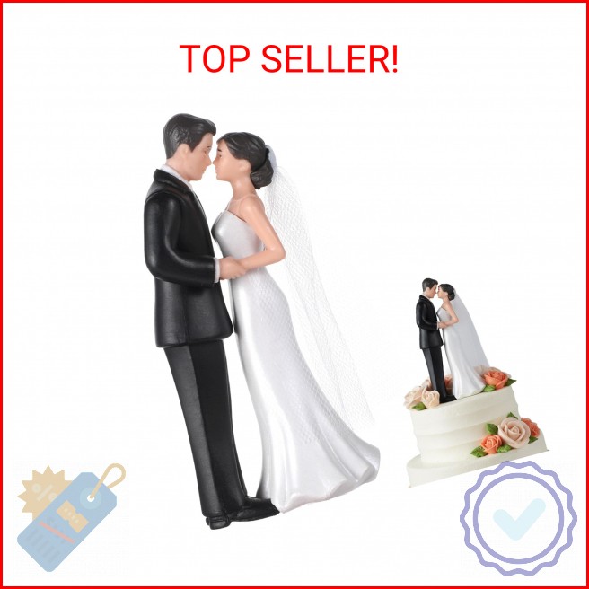 Wedding Cake Topper, 4.3″ Bride and Groom Figurine, Vintage Cake Toppers Novios