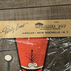 Vintage Party Time Drummer Boy Paper Honeycomb Decoration New Handmade 1960s