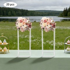 20pcs White Iron Wedding Flower Stands, Wedding Table Decorations, Floral Holder