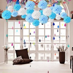 18pcs Tissue Hanging Paper Pom-poms, Hmxpls Flower Ball Wedding Party Outdoor
