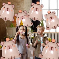 6 Pcs Capybara Balloons,24Inch Capybara Aluminum Foil Balloons for Baby Showe…