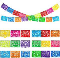 2 Pack Mexican Party Banners 36Ft Cinco De Mayo Papel Picado for Party Decor