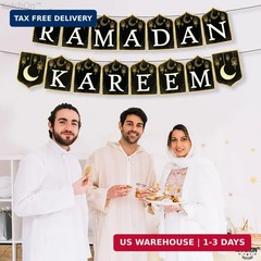 KatchOn, Ramadan Kareem Banner – 10 Feet, Black and Gold, Cardstock, Rectangular
