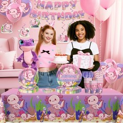 Axolotl Birthday Decorations Set for Girls