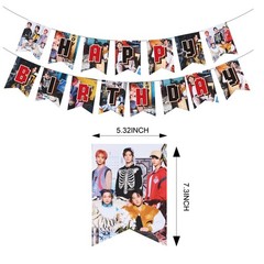 Stray Kids Merch 5 Star Party Decorations Include Happy Birthday Banners, Cak…