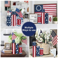 4th of July Firecracker Decorations – Rustic Patriotic Tiered Tray Decor, Indepe