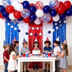 Red White and Blue Balloon Arch Kit,Red and Blue Confetti Balloon,Navy Blue P…
