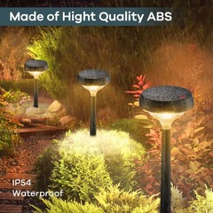 Linkind Solar Lights Outdoor 8 Pack, Solar Pathway Lights, Warm White Landsca…
