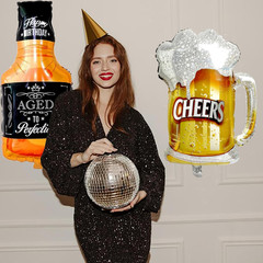 Whiskey Bottle and Beer Cup Balloons Foil Balloon for Summer Party Beer Festival