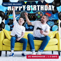 34 Pieces Gamer Birthday Decorations Video Game Party Supplies Set Including Hap