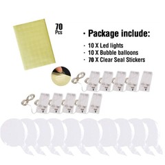 10 PCS LED Light Up BoBo Balloons 20″ Clear Bubble Balloon Birthday Party Decor